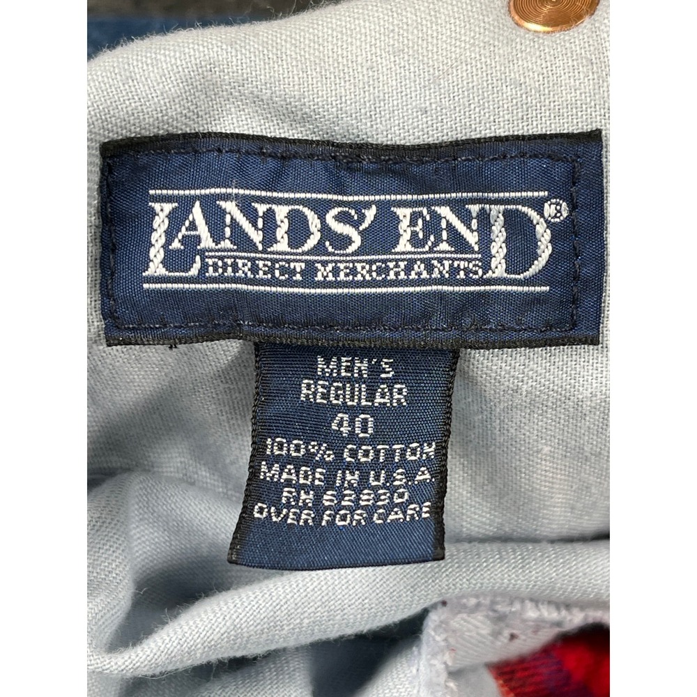 Lands End Flannel Lined Jeans Mens 40 Blue Excellent Vintage Made in USA - Picture 6 of 10